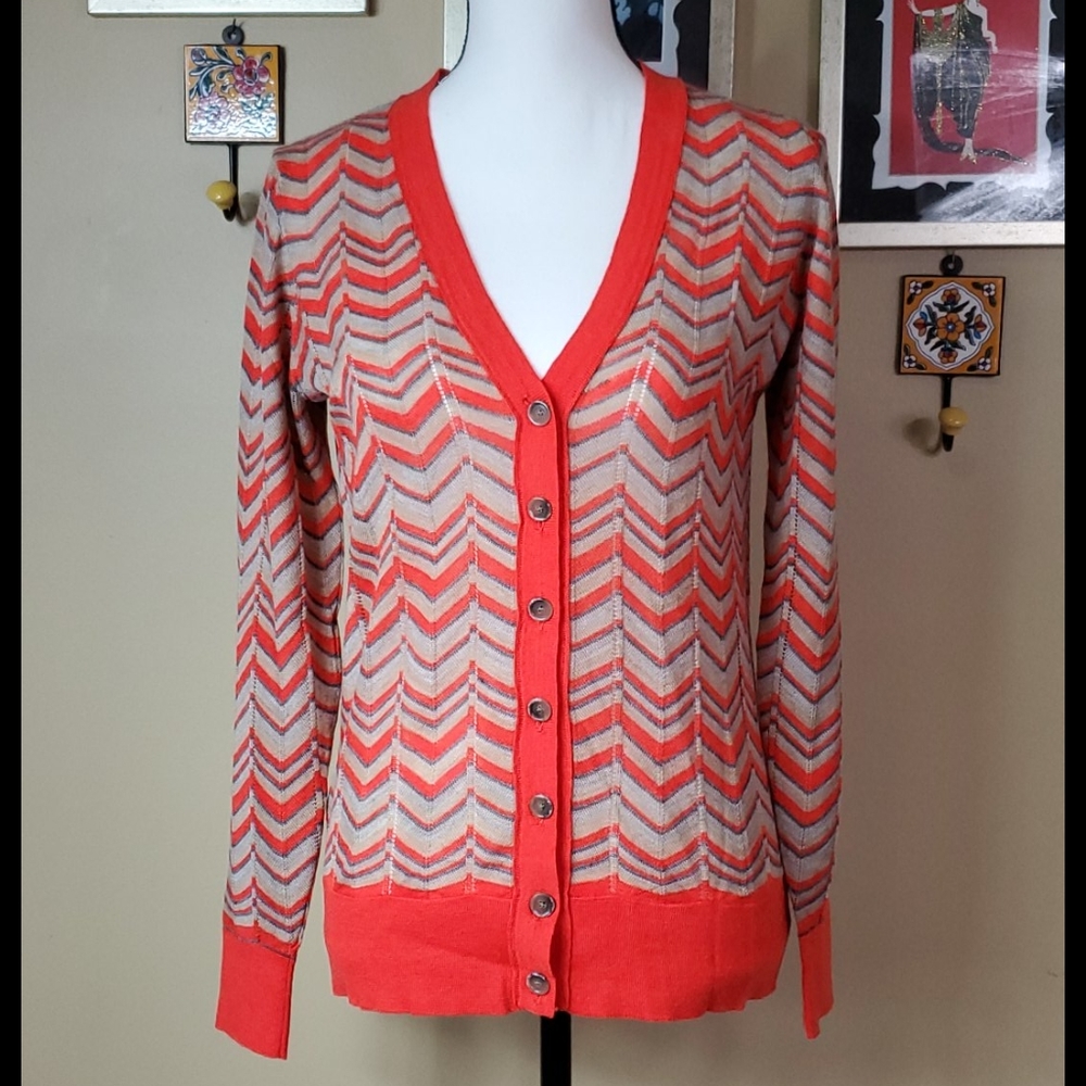 LOFT herringbone pattern cardigan